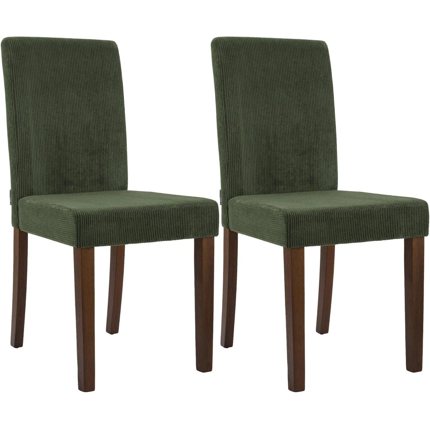 DELUKE 2er Set Esszimmerstuhl DALAN Cord Grünfarbig 41x47x91cm Antik-Dunkel Essstühle Esszimmerstühle Küchenstühle Wohnzimmerstühle