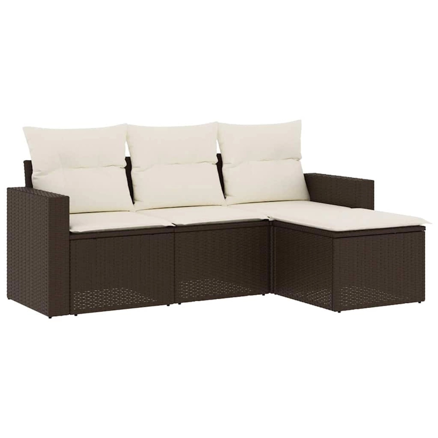 vidaXL 4-Tlg Garten-Sofagarnitur mit Kissen Braun Poly Rattan 3218863 günstig online kaufen