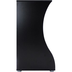 Fluval Flex Aquariumunterschrank, 57 l, schwarz, mit gewölbtem Design und Ablagefächern.