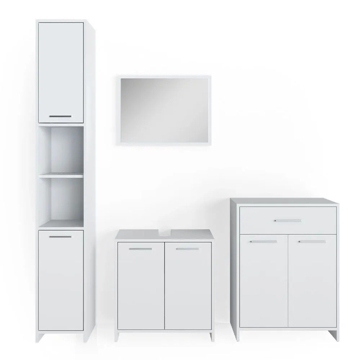 Vicco Badmöbel-Set Kiko Weiß 60 x 60 4-teilig