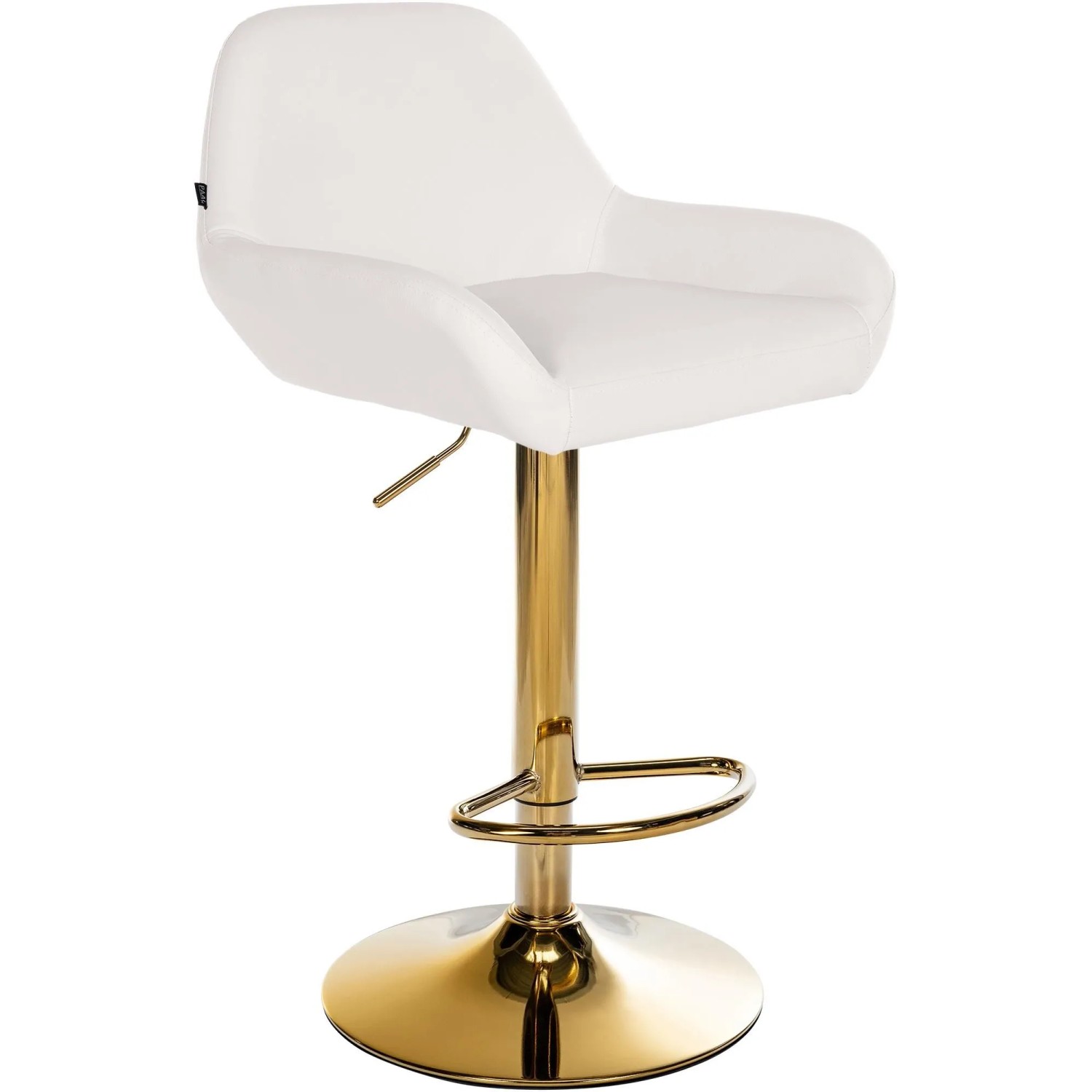 CLP Barhocker Braga Gold Kunstleder Weiß