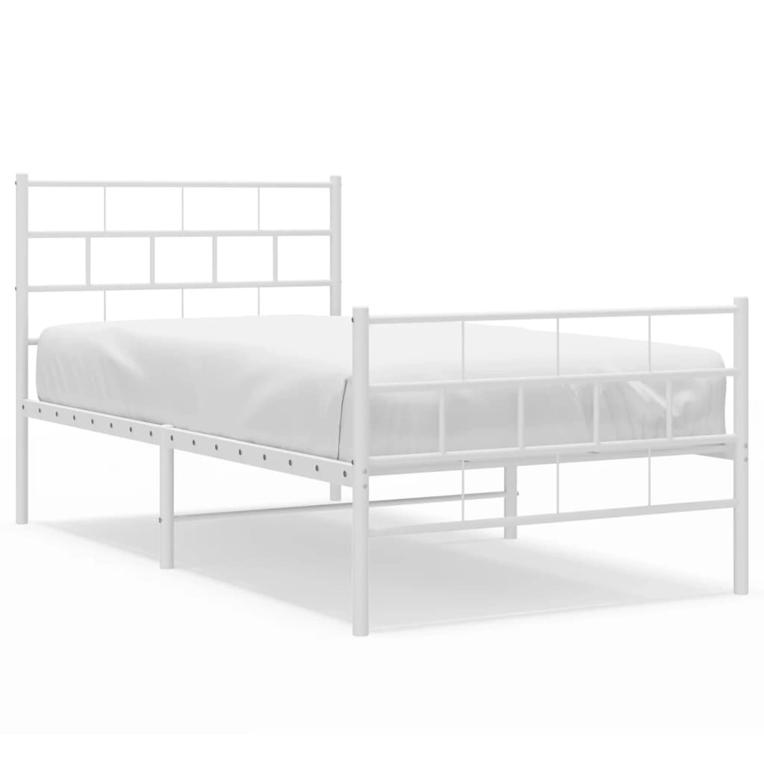 vidaXL Bettgestell mit Kopf- und Fußteil Metall Weiß 100x190 cm Modell 1318 günstig online kaufen