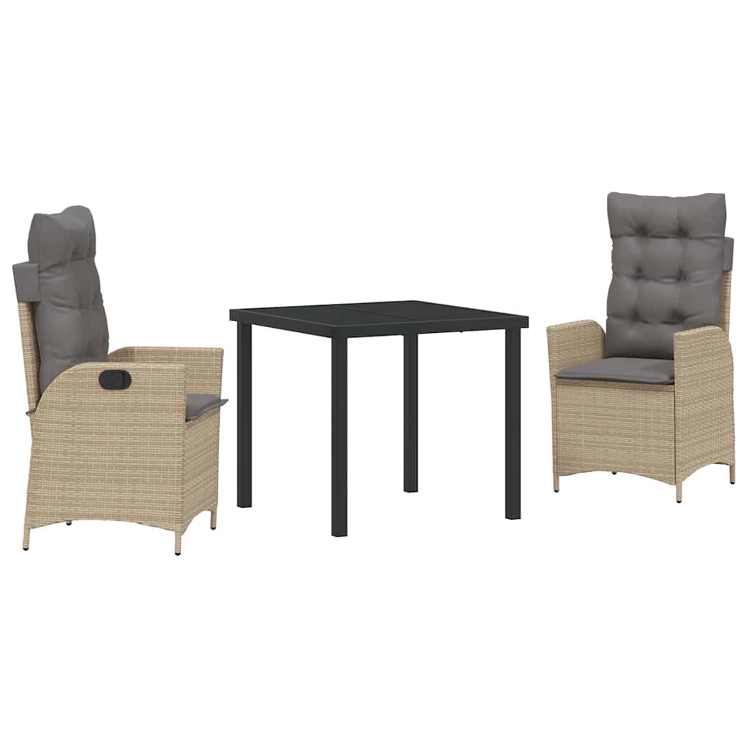 vidaXL Garten Essgruppe 3-Tlg Beige Poly Rattan 3380512 günstig online kaufen