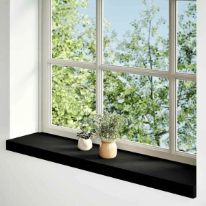 vidaXL Fensterbänke 2 Stk Dunkelbraun 80x20x2 cm Massivholz Eiche 4009174