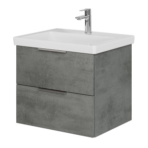 Steinkamp Waschtischunterschrank Living 2.0, oxid dunkelgrau mit Villeroy&Boch Subway 3.0 Waschtisch.