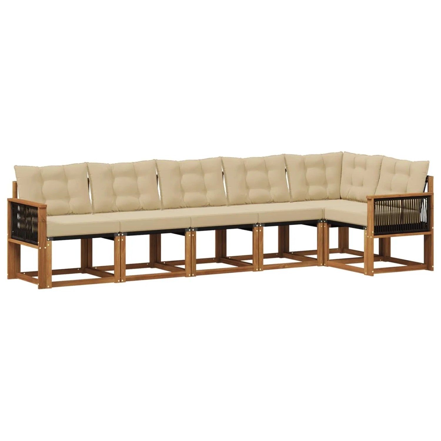 vidaXL Outdoor-Sofagarnitur mit Kissen 6 Stk Natur und Beige 3381985