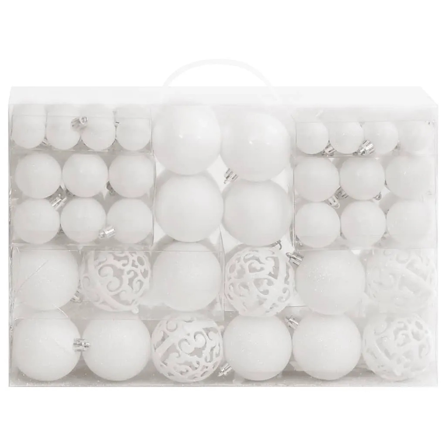 vidaXL 111-tlg. Weihnachtskugel-Set Weiß Polystyrol