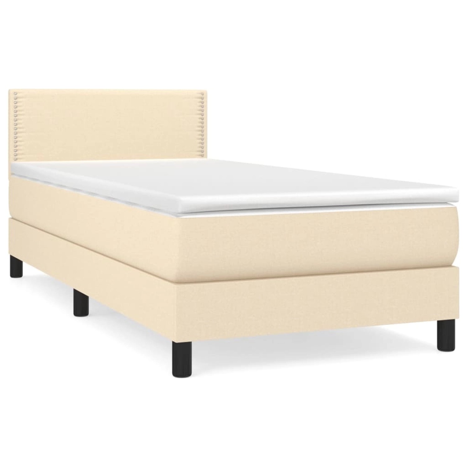 Vidaxl Boxspringbett Mit Matratze Creme 80x200 Cm Stoff günstig online kaufen