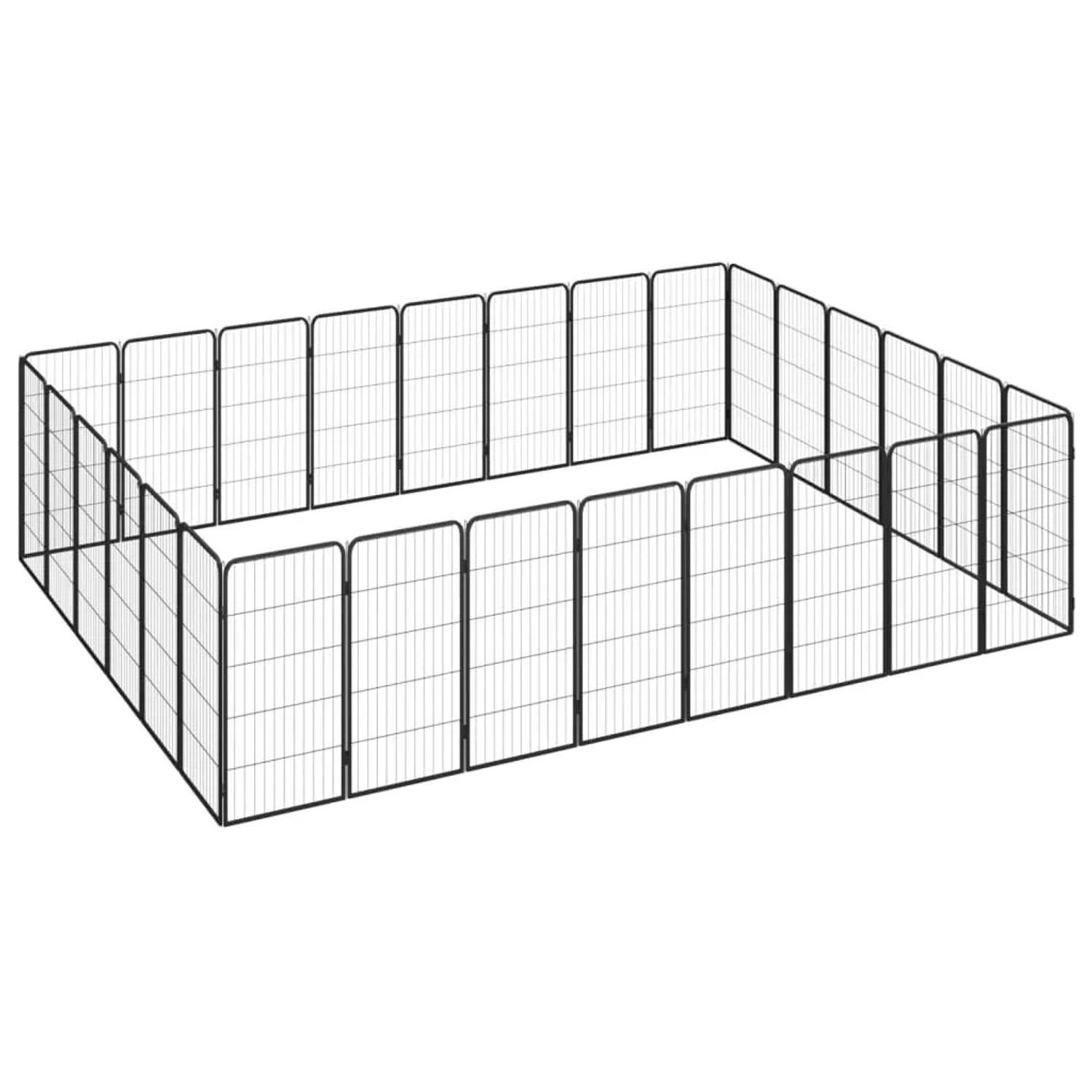 vidaXL 28 Tlg Hundelaufstall Schwarz 50x100cm Stahl Pulverbeschichtet 3115963