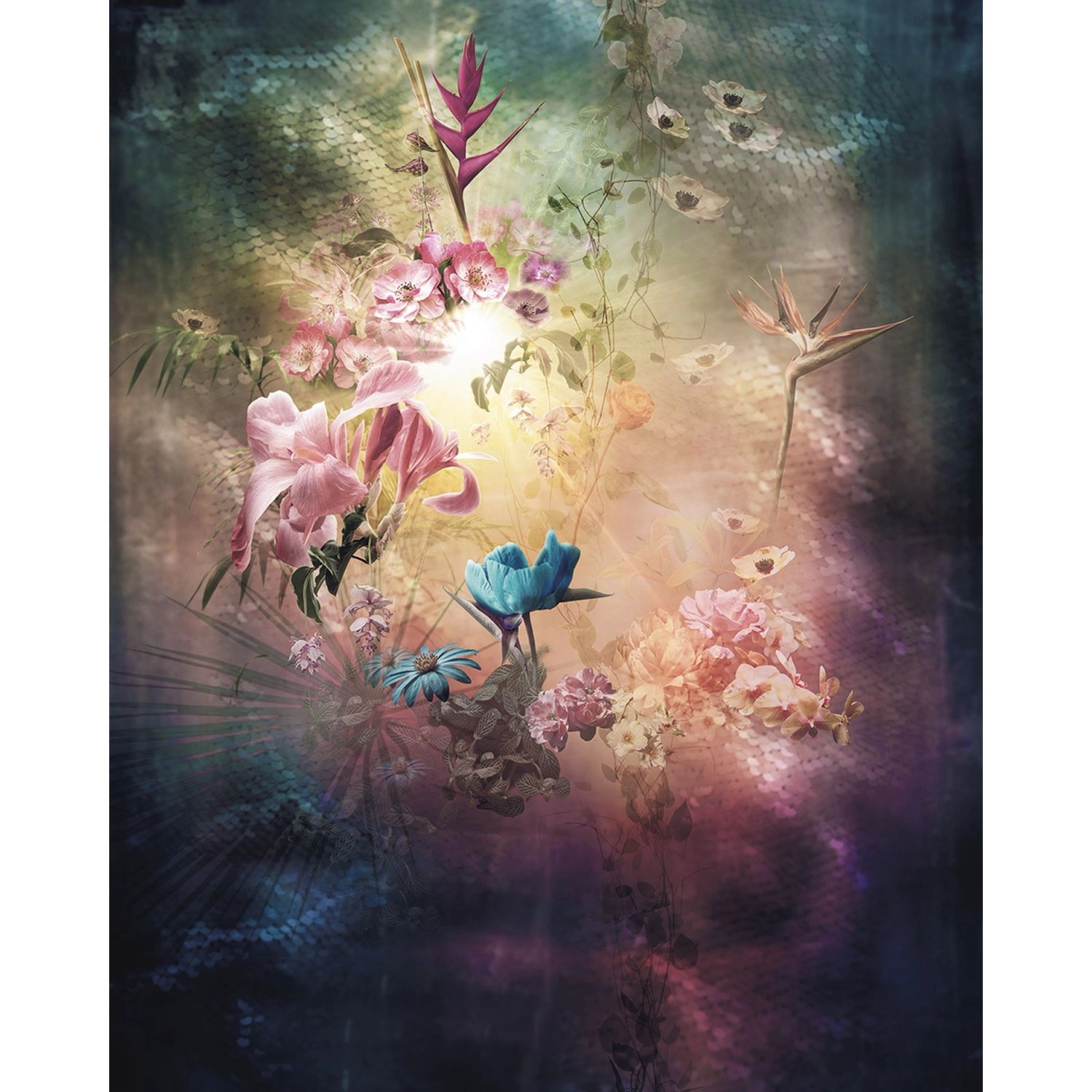 Sanders & Sanders Fototapete Blumen Multicolor 200 x 250 cm 611968