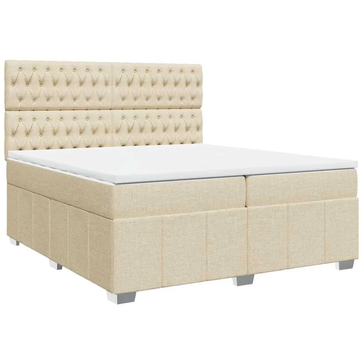 vidaXL Boxspringbett mit Matratze Creme 200x200 cm Stoff 3294087 günstig online kaufen