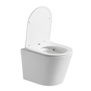 Verosan Wand-WC Nakia, spülrandlos, weiß matt mit WC-Sitz