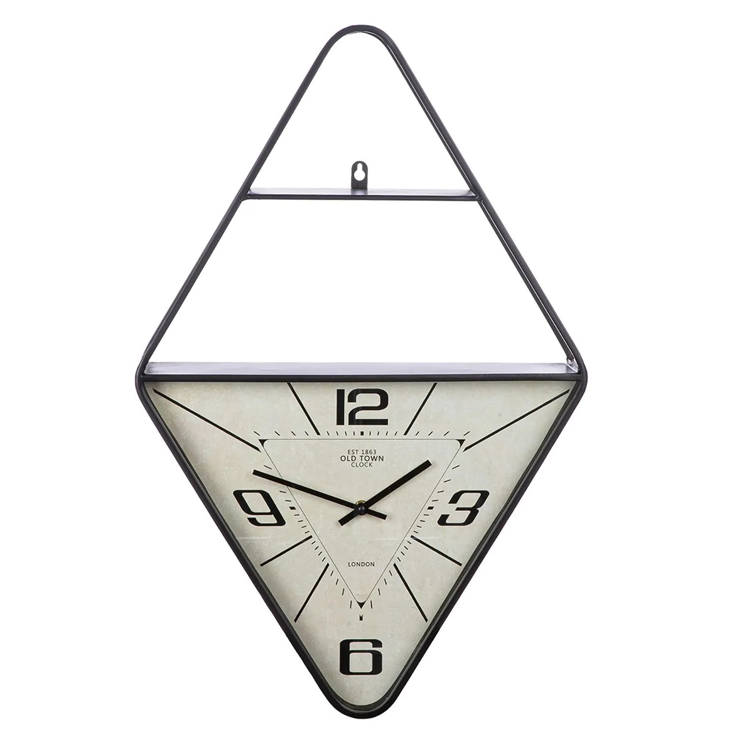 Gilde Regal Wanduhr Kreale Creme Schwarz 65 cm x 42 cm