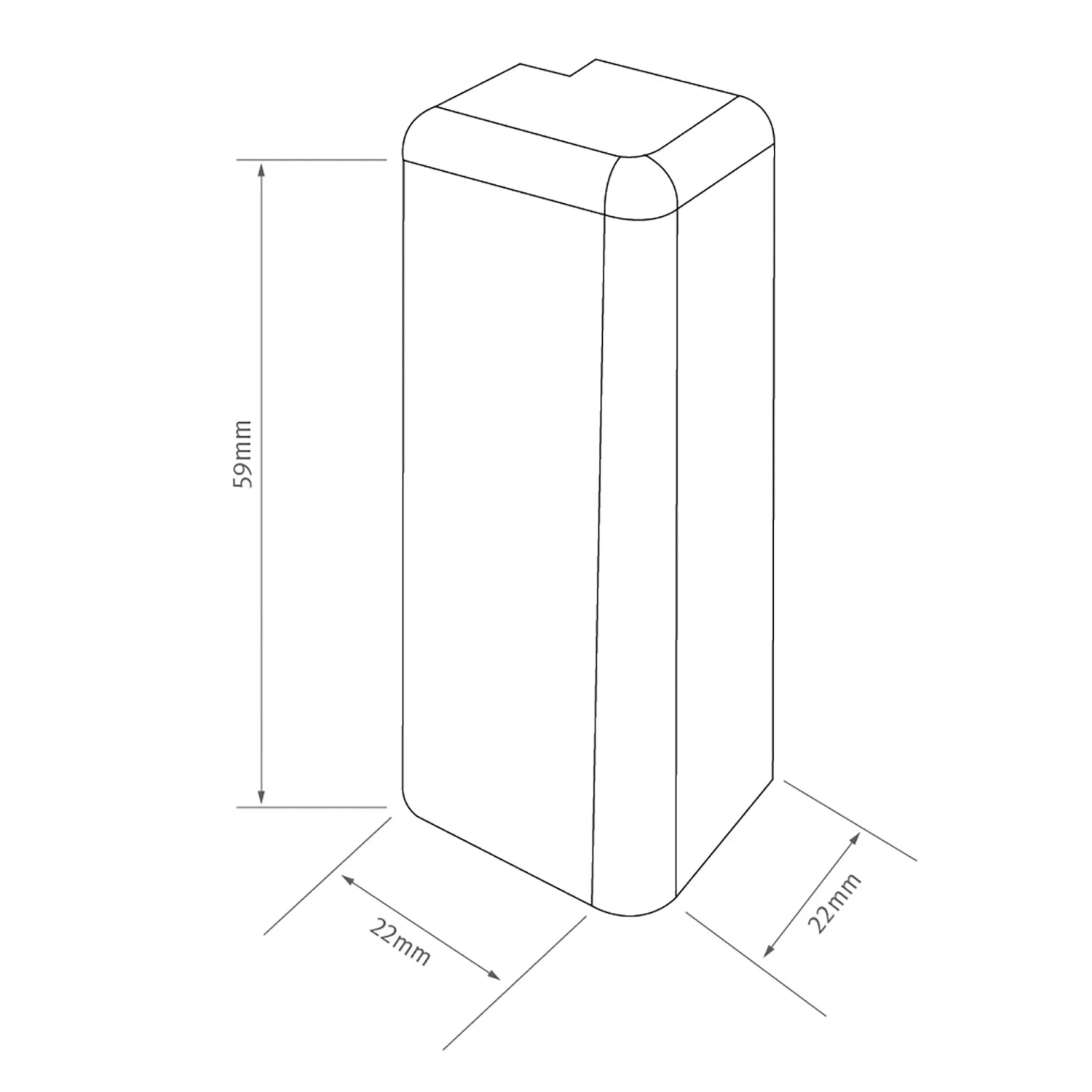 Egger Außenecke Kubisch Eiche Honig, 2er-Set für Leisten, Maße 59x22x22mm.
