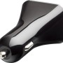 Schwarzer OBI USB Adapter für Auto, 4 Buchsen, 12/24V zum Aufladen von Geräten.