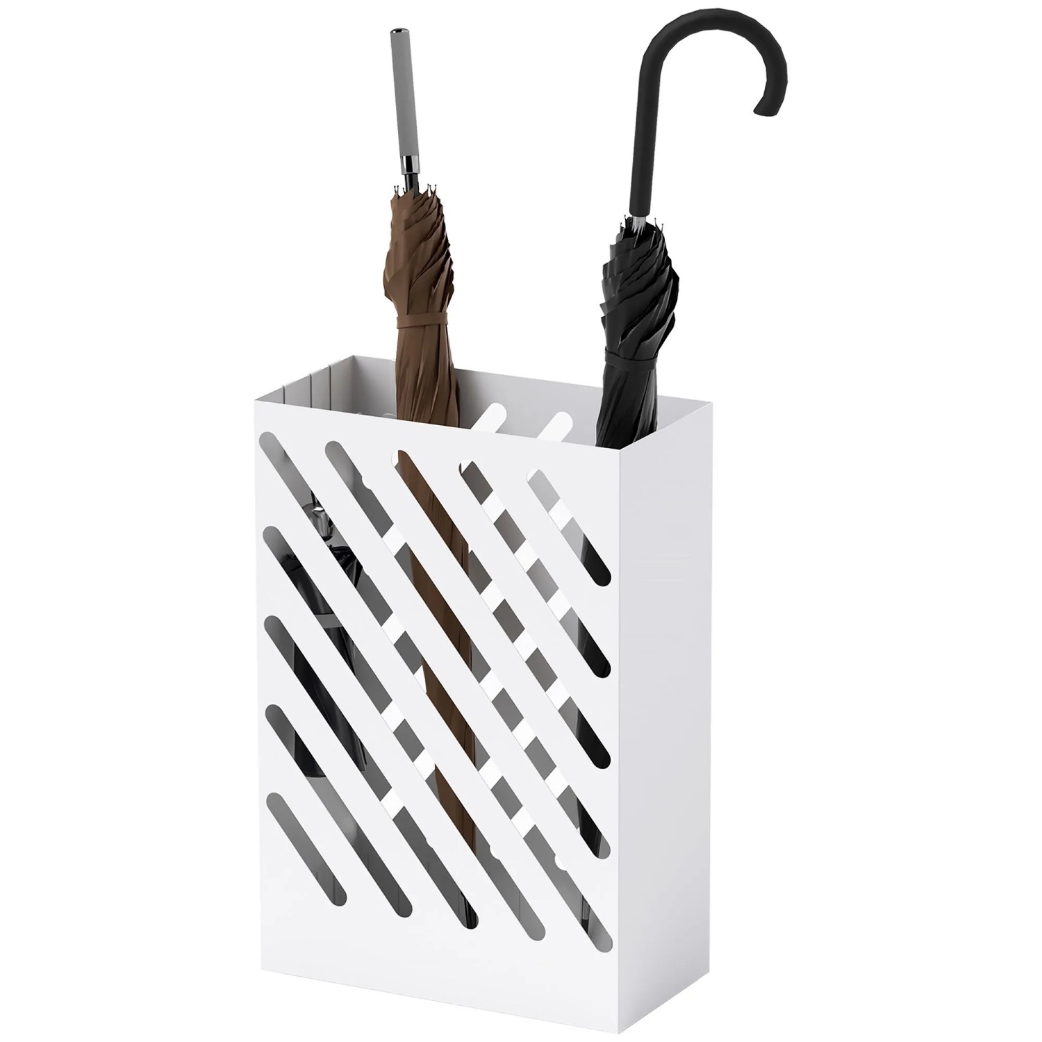 Furnicato Regenschirmständer Mit Tropfschale 4 Haken 28x14x41 Cm Weiß