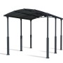 Canopia Carport Arcadia Alpine 5000 in Anthrazit, Aluminiumkonstruktion mit gewölbtem Dach und vier Pfosten.