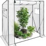 WOLTU Foliengewächshaus, halbtransparent, mit Pflanzen. Ideal für Garten und Terrasse.