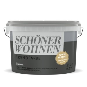 Eimer Schöner Wohnen Trendfarbe Luna, matte Wandfarbe für Innen, 2,5 l