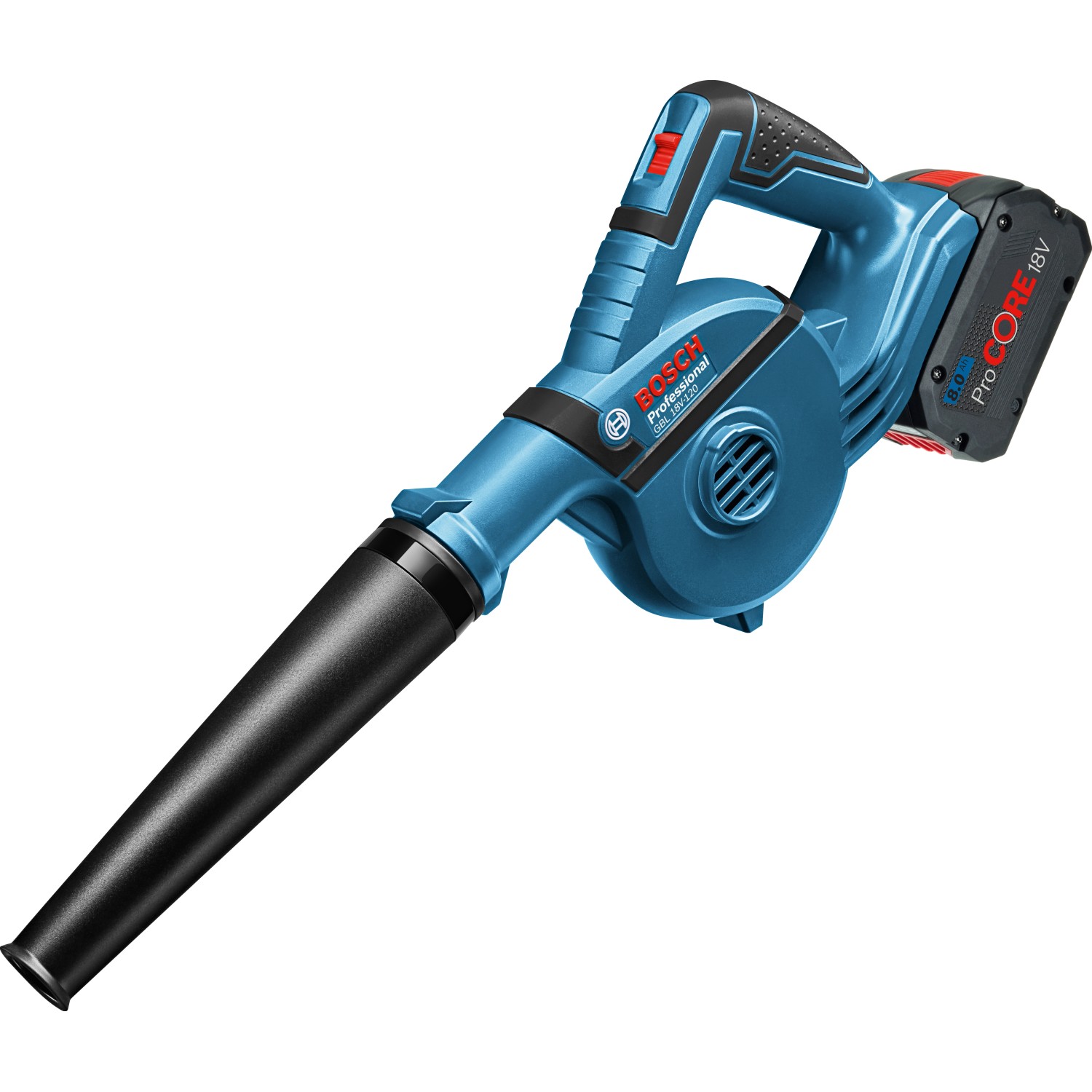 Bosch Professional Akku-Gebläse GBL 18 V-120 Solo mit Zubehör 4-teilig