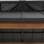 Detailaufnahme des anthrazitfarbenen Sunjoy Gazebo Pasu Stahl Pavillons (300x300 cm) mit Stahldach und Holzmaserung.