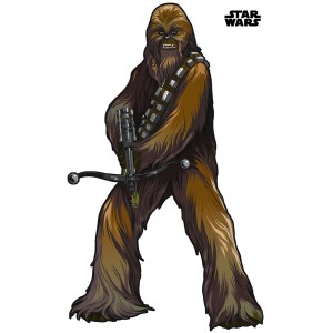 Star Wars Wandtattoo: Chewbacca XXL in Braun mit Waffe, 127x200 cm. Ideal für Kinderzimmer.