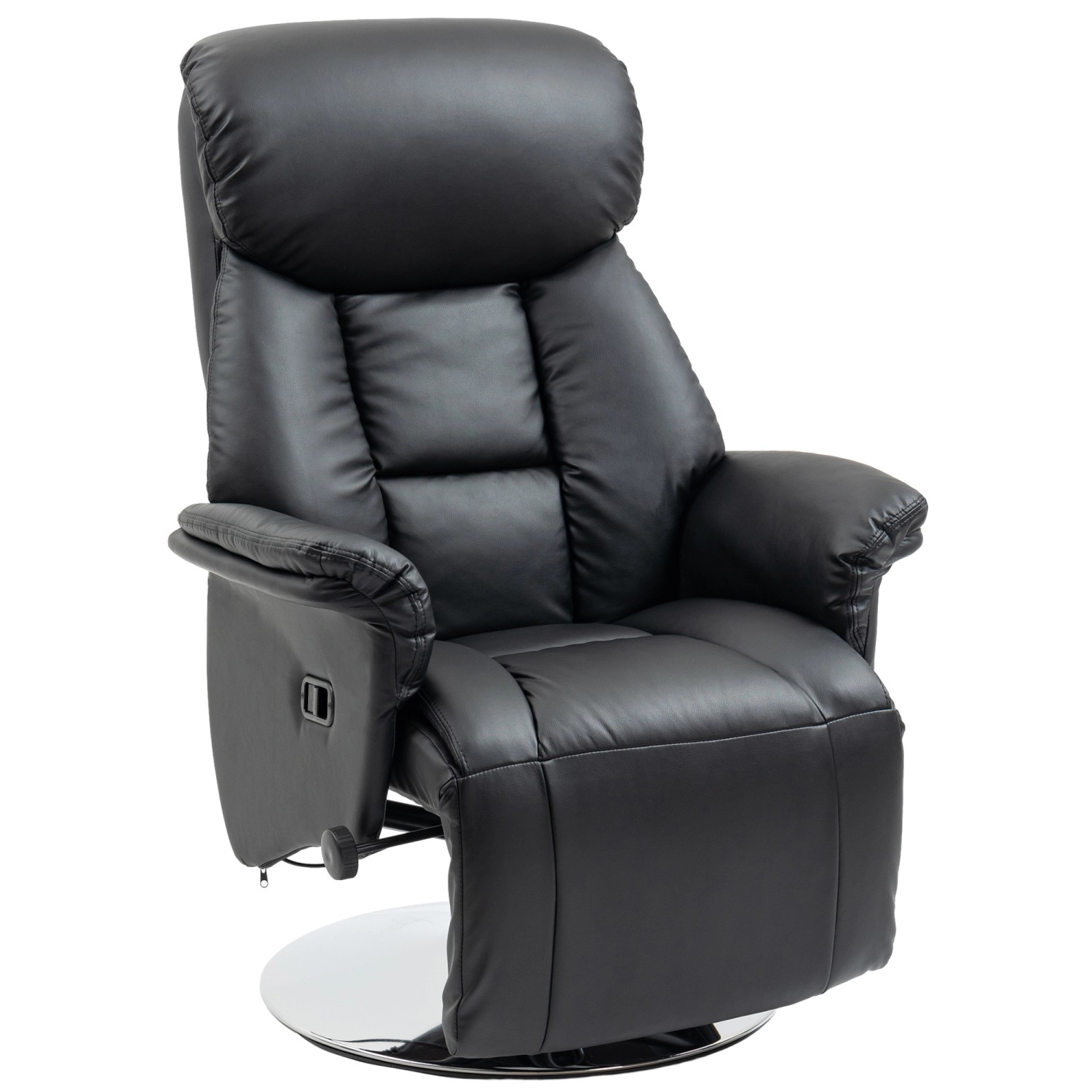 HOMCOM Relaxsessel Kunstleder Stahl Schwarz 78L x 80B x 109H cm günstig online kaufen