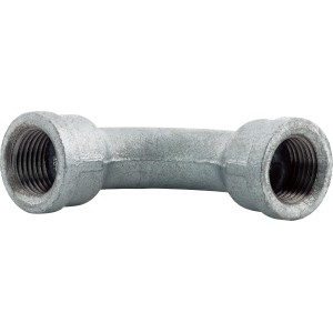 90-Grad-Fitting aus Temperguss, 18,6 mm (Rp 1/2) mit Innengewinde für verzinkte Rohre.