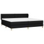 Schwarzes vidaXL Boxspringbett 200x200 cm mit Matratze und Stoffbezug.