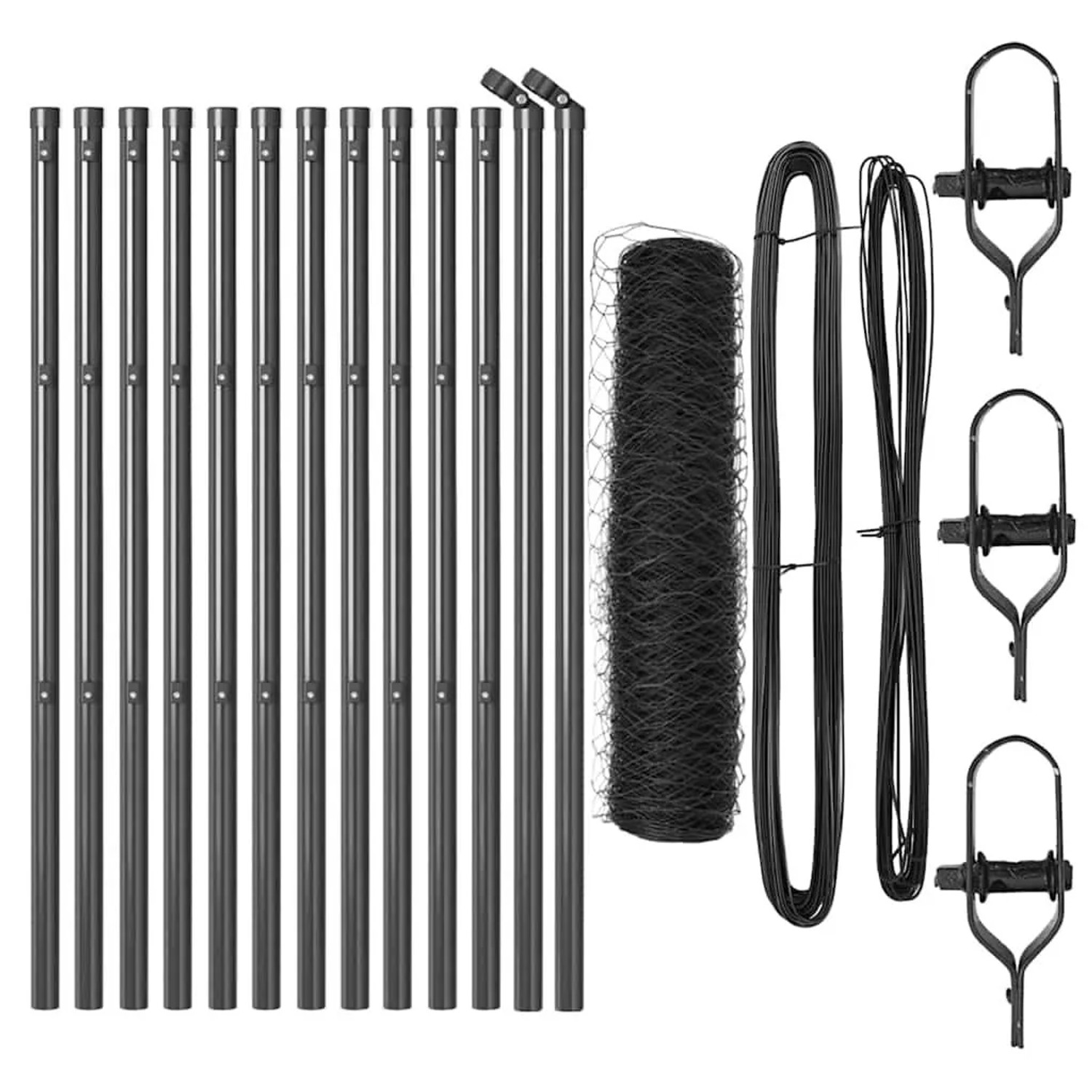 vidaXL Zaunpfosten Grau 25 x 0,5 m 50 mm Maschenweite Stahl 3352804 günstig online kaufen