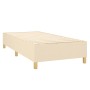 Cremefarbenes vidaXL Boxspringbett 100x200 cm mit Lattenrost, ohne Matratze.