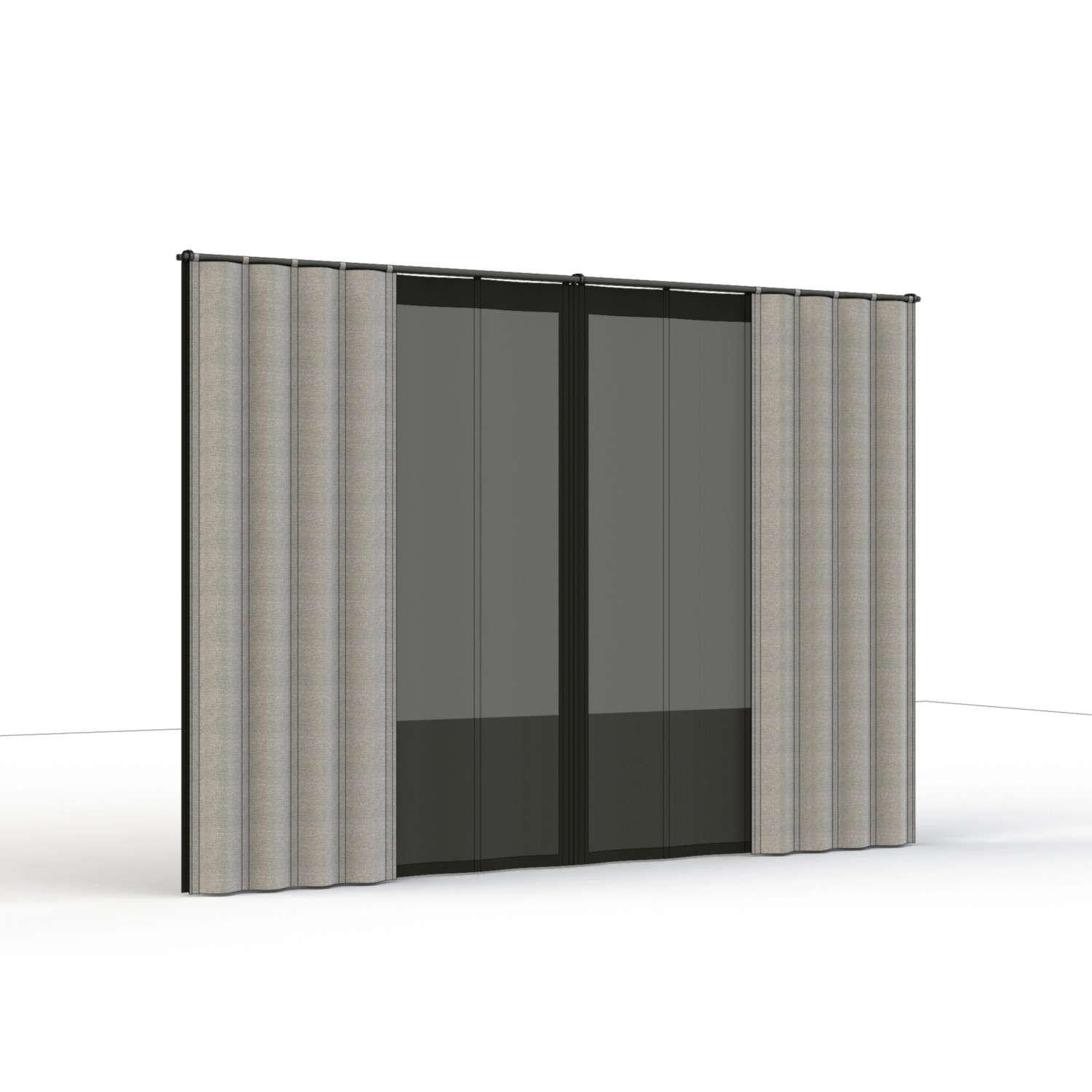 Siena Garden Seitenteile Silber-Grau für Schattenmanufaktur, 300x210cm, mit Vorhang und Insektenschutz.