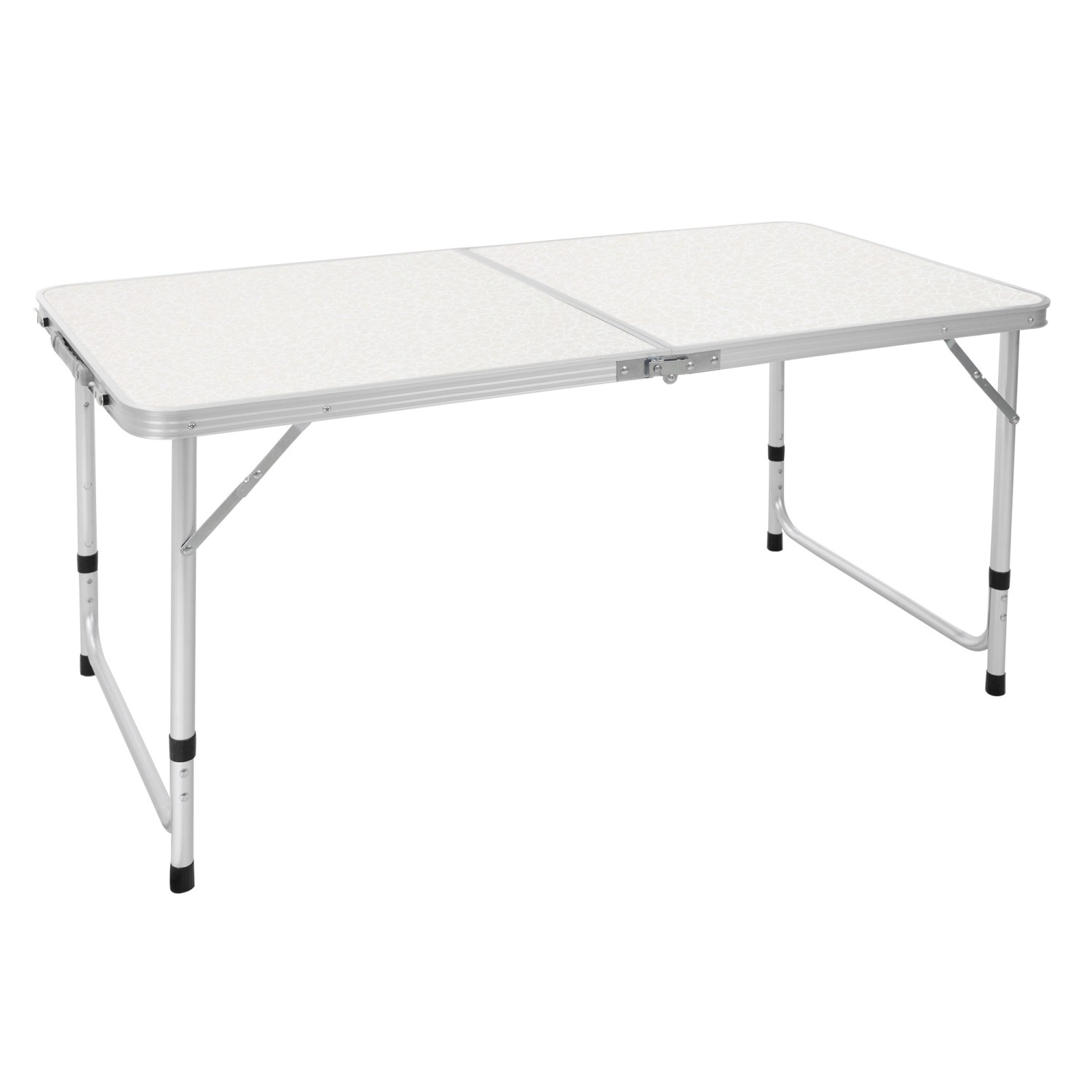 ECD Germany Campingtisch mit Tragegriff 120x60x55/63/70 cm Weiß Creme Klapp günstig online kaufen