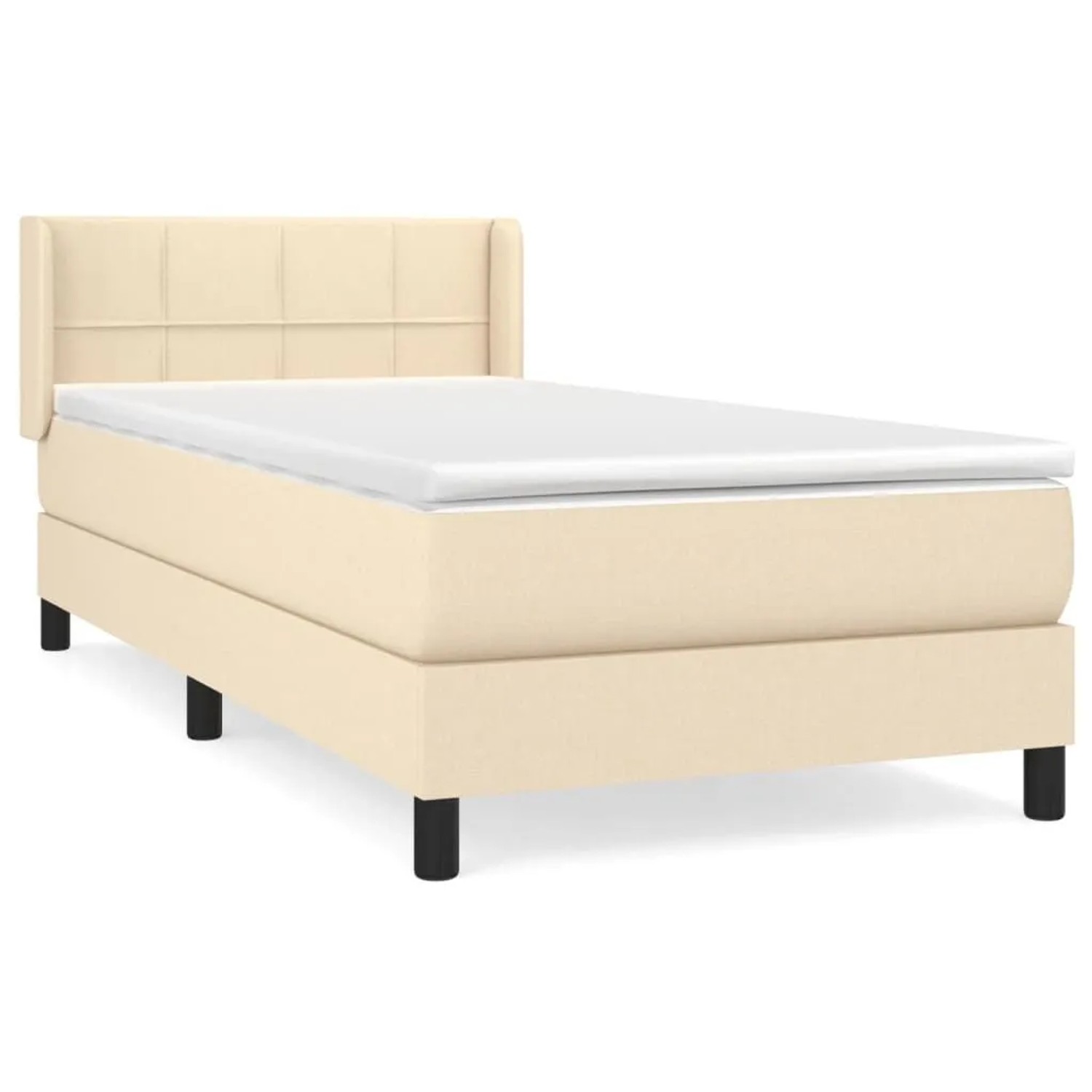 vidaXL Boxspringbett mit Matratze Creme 90x200 cm Stoff 3129686 günstig online kaufen