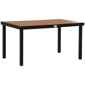 Outsunny Gartentisch  Aluminium Kunststoff Naturholz 140L x 90B x 74H cm