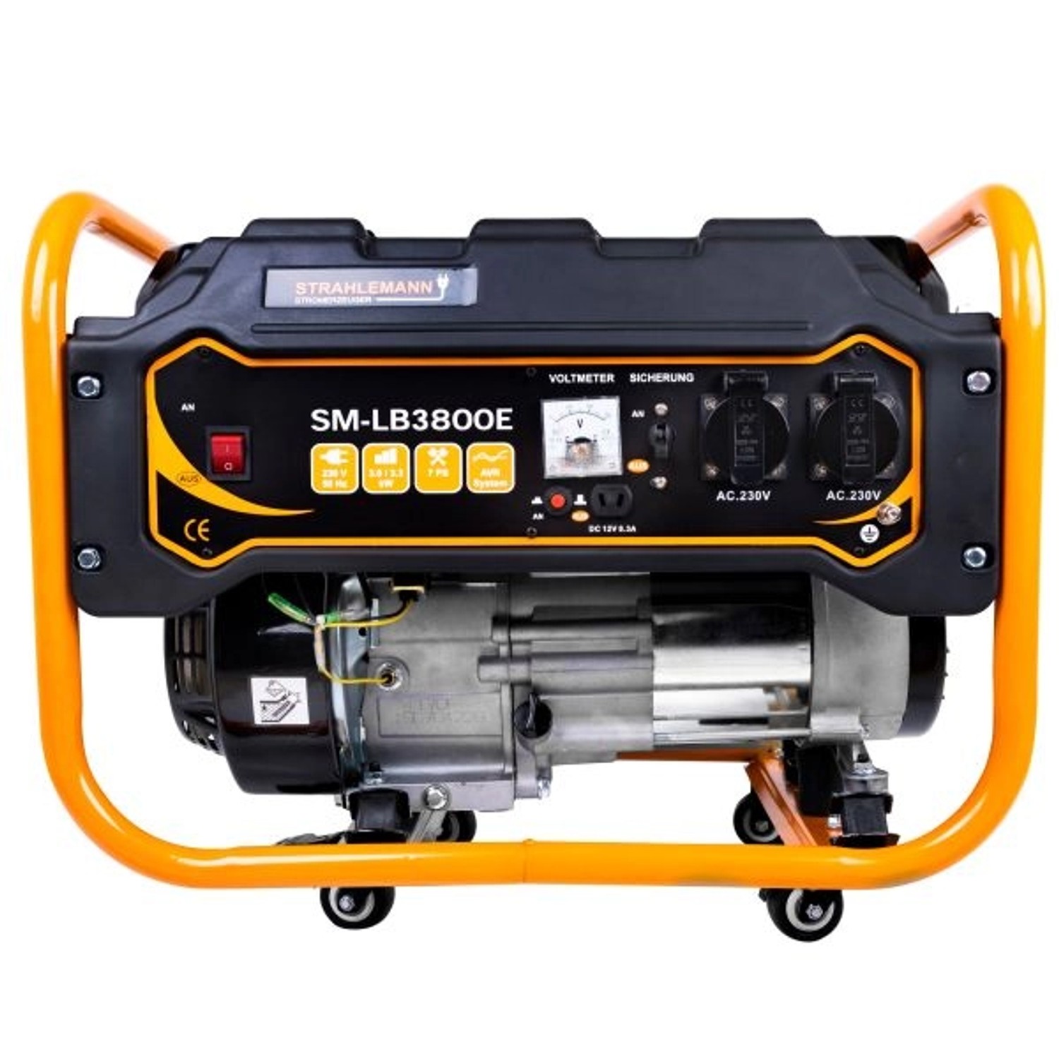 Strahlemann Stromerzeuger 3300 Watt Benzin Stromerzeuger Stromaggregat Notstrom Generator 230V mit 7 PS 4 Takt Motor