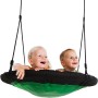 AXI Nestschaukel Swibee Schwarz mit zwei Kindern. Runde Schaukel für Rutschen & Schaukeln.