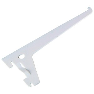 Weißer Einlochträger, 15 cm, für Regalböden und Möbelbau.