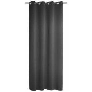 Blickdichter, schwarzer Ösenschal Mia, 245x140 cm, für Fenstervorhänge.