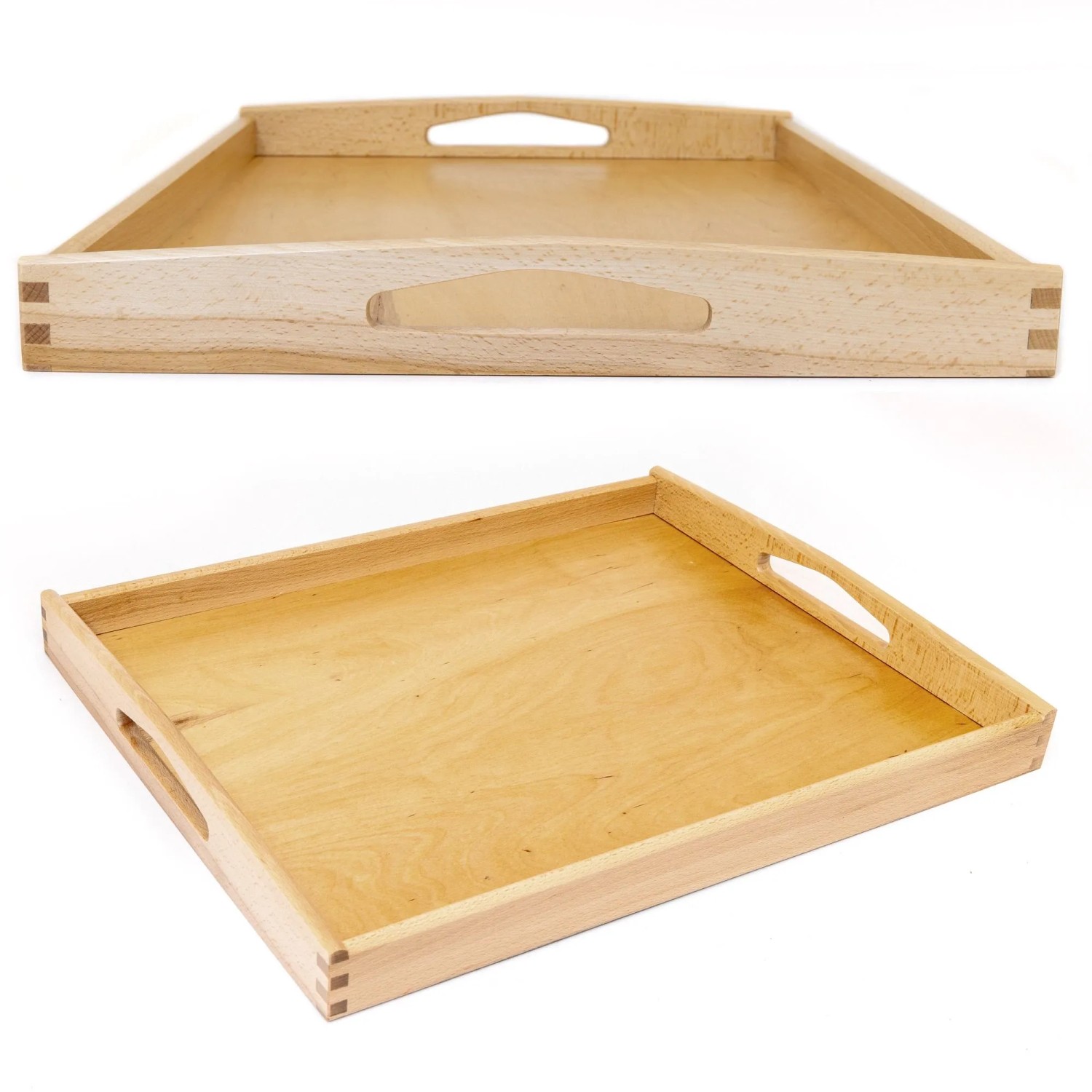 HolzFee Tablett Holz Buche Lasiert Serviertablett 50 x 40 cm Küchentablett Frühstückstablett
