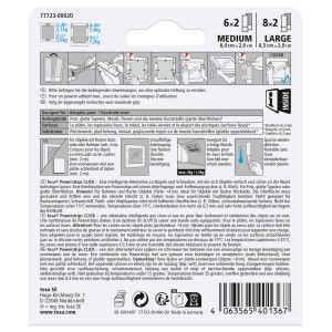Tesa Powerstrips Click Combo, 6x2 M und 8x2 L, zum einfachen Anbringen von Deko-Objekten.