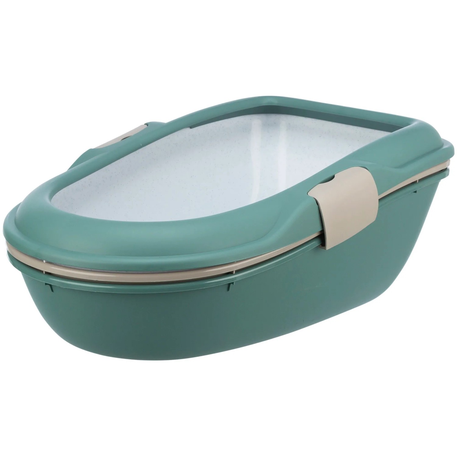 Trixie Katzentoilette Jollypaw mit Rand Trennsystem 39 x 22 x 59 cm Petrol-Grau