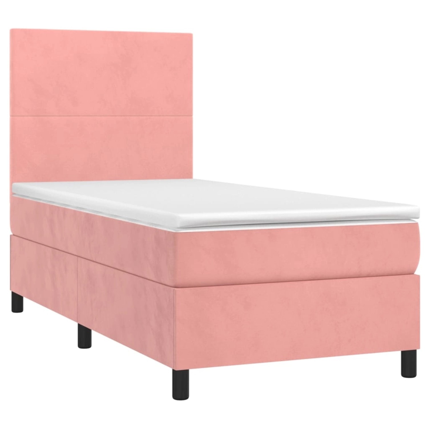 vidaXL Boxspringbett mit Matratze & LED Rosa 90x200 cm Samt 3135986 günstig online kaufen