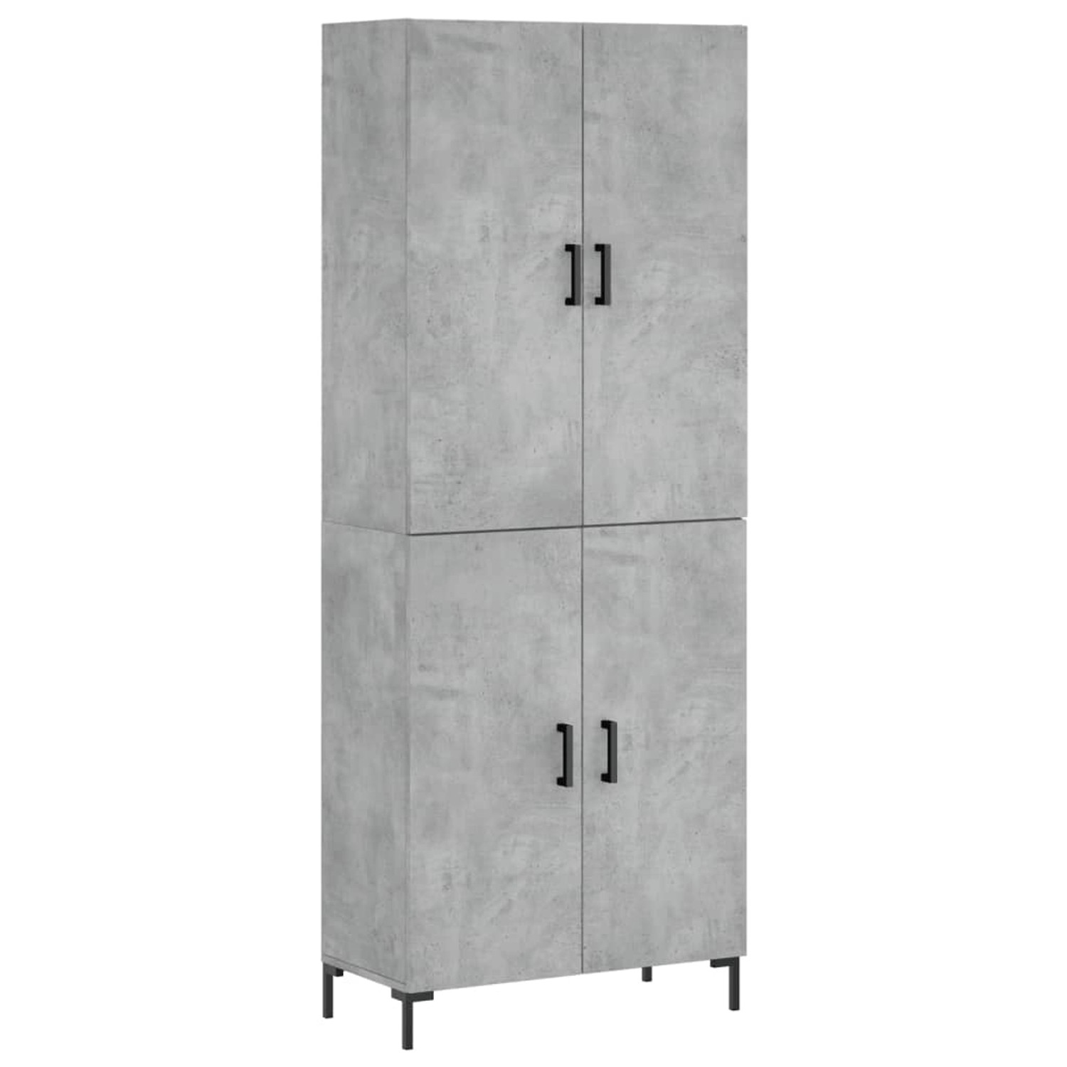 vidaXL Highboard Betongrau 69,5x34x180 cm Holzwerkstoff 3195679
