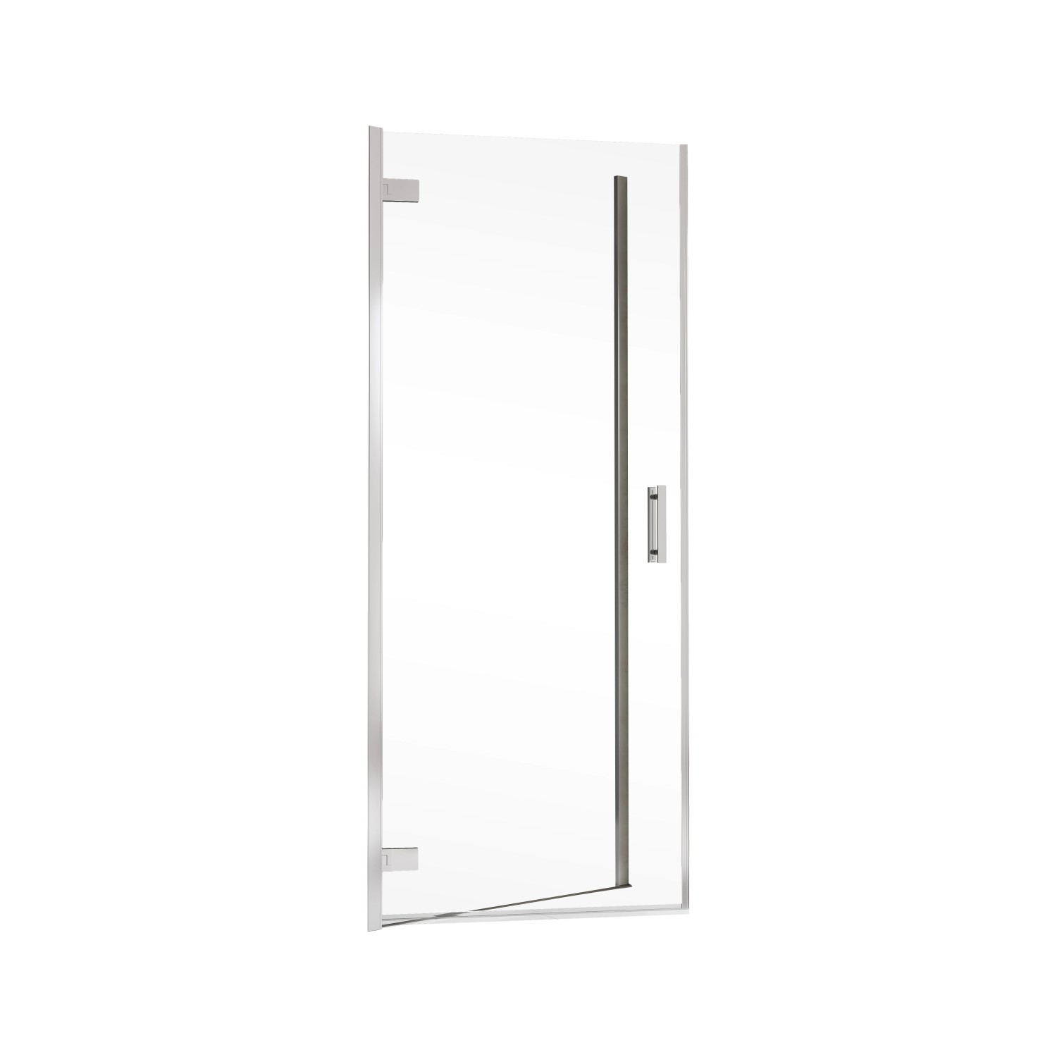 Schulte Drehtür Toura, 90x200 cm, Türanschlag links, für Nische. Pendelbare Duschtür aus Glas mit silbernen Beschlägen.