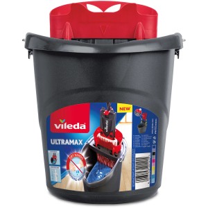 Vileda Ultramax Eimer mit PowerPress fürReinigungssystem, zum Auswringen ohne nasse Hände.