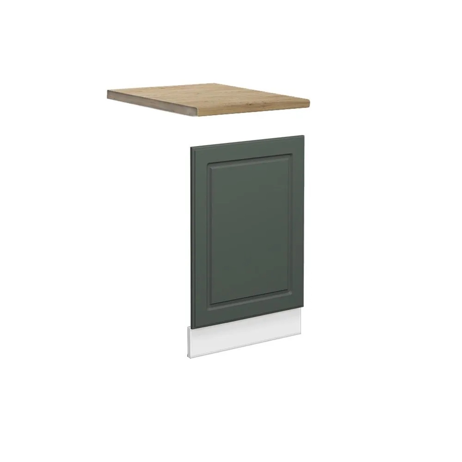 Vicco Frontblende Fame-Line Geschirrspüler Fronttür Grün-Gold Landhaus Weiß 45 cm AP Eiche