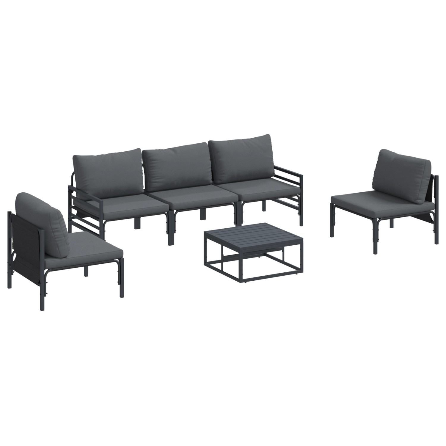 vidaXL Garten-Sofa-Set 6-Tlg Anthrazit Stahl 3378975 günstig online kaufen