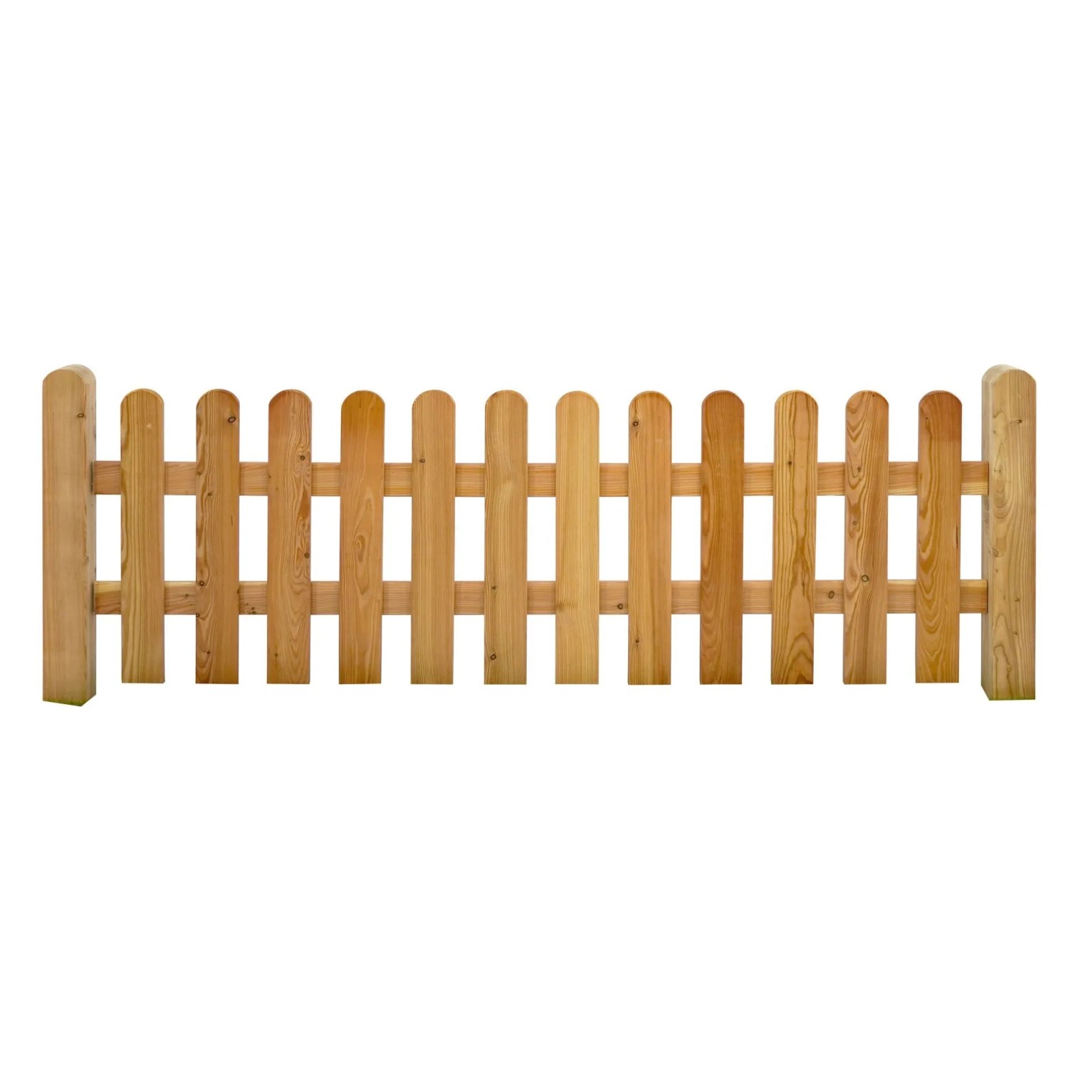 GartenLand Vorgartenzaun MAILAND Gerade 180x60 cm Holzzaun Lärche PEFC Bretterzaun mit Gebogenem Kopf