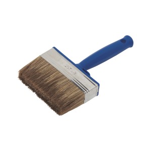 LUX Flächenstreicher Expert Lasur, 120 mm, mit helle Chinaborste und blauem Griff.